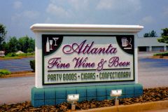 Atlanta Fine Wine & Beer custom exterior monument sign