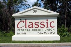 Classic Federal Credit Union custom exterior monument sign