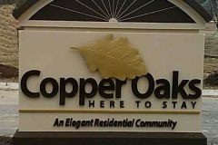 Copper Oaks Residential Community custom exterior monument sign