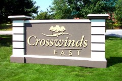 Crosswinds East custom exterior monument sign