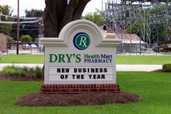 Dry's Health Mart custom exterior monument sign