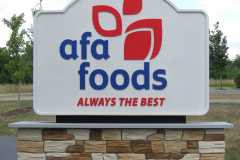 AFA Foods custom exterior monument sign