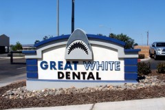Great White Dental custom exterior monument sign