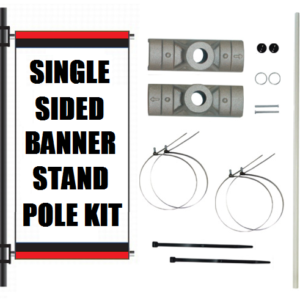 Single-sided banner stand pole kit