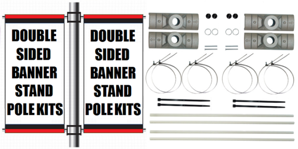 banner stand double-sided pole kits