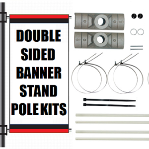 Double-sided banner stand pole kits