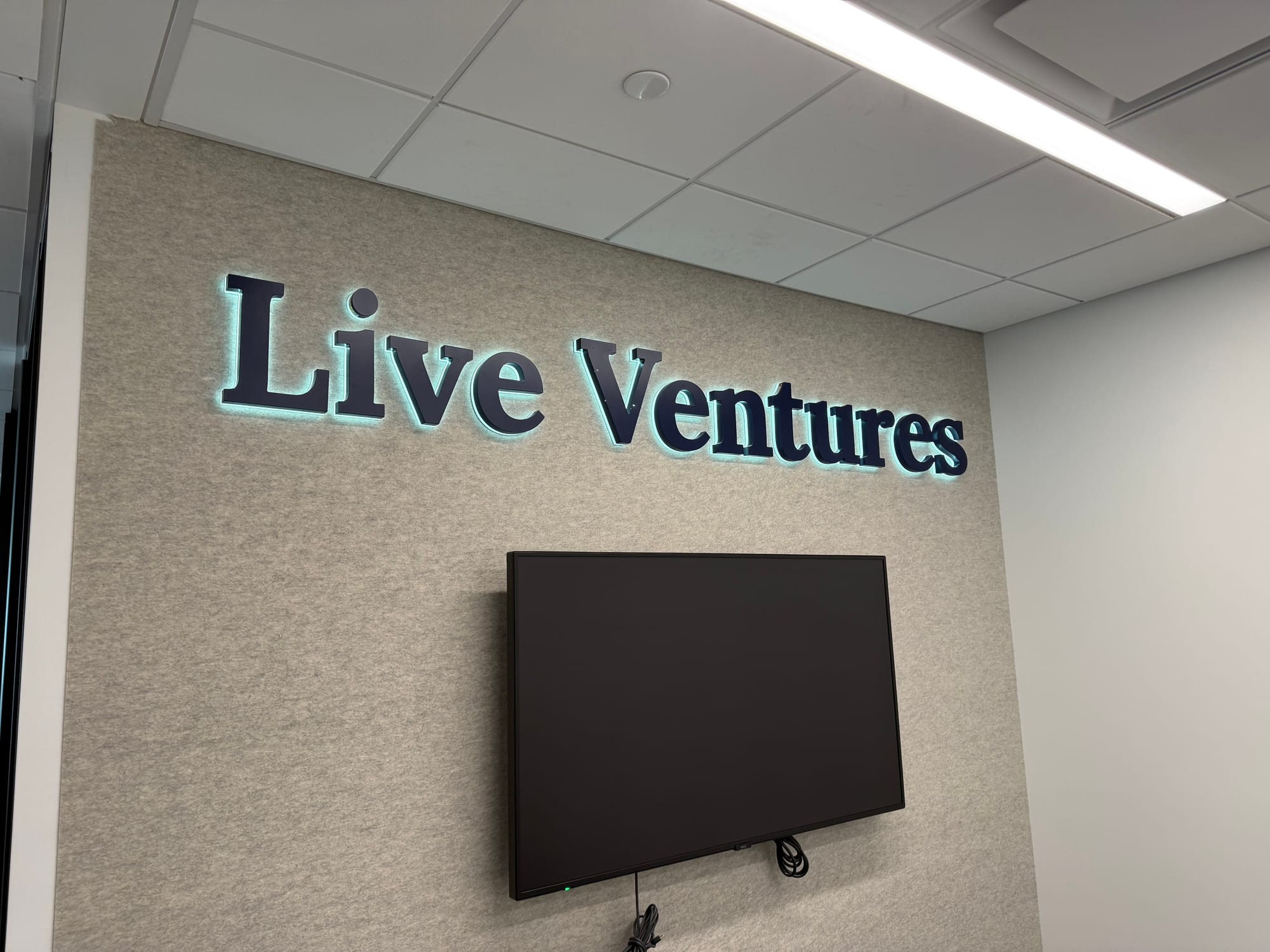 dimensional letters lobby sign Live Ventures lobby sign in dimensional letters