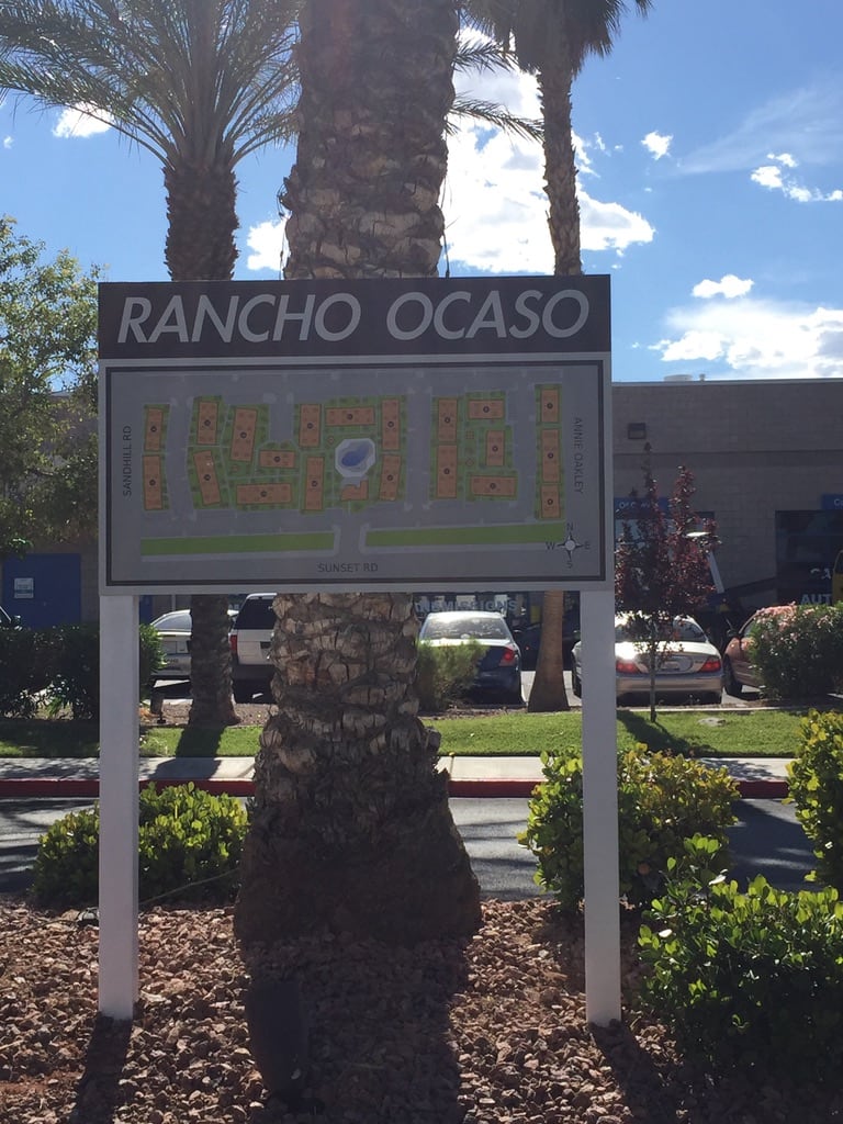 apartment community map sign on posts Rancho Ocaso community map sign on posts